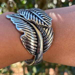 Silver Leaf Cuff Bracelet